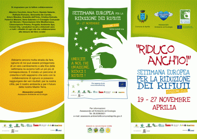 Riduco anch'io. Settimana europea per la riduzione dei rifiuti.